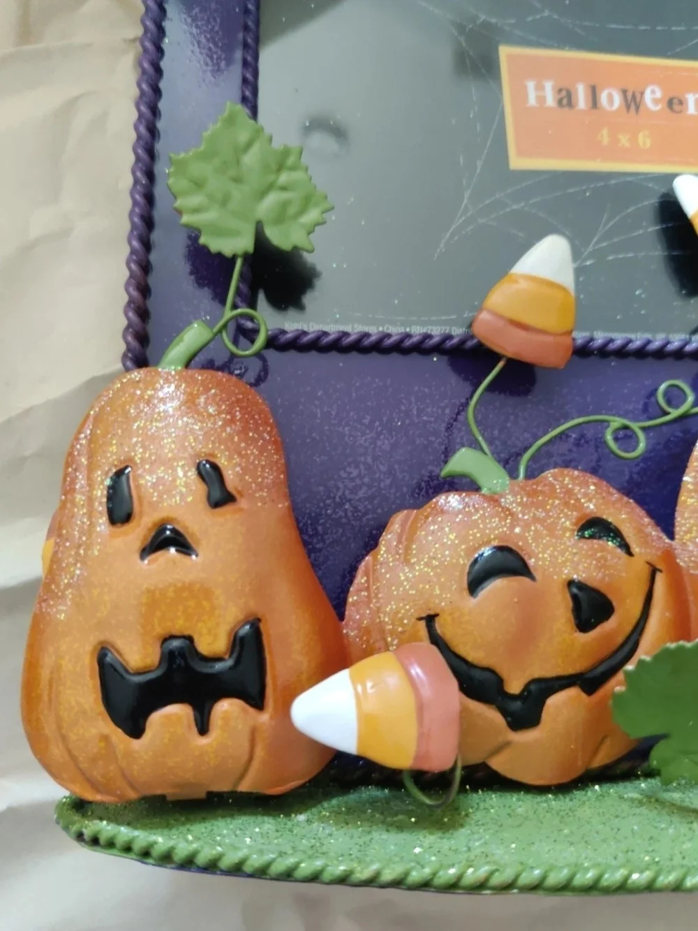 Kohl's Halloween Pumpkin Photo Frame in Purple, Orange, Green